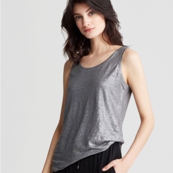 Eileen Fisher gray silver shimmer tank size XS // 2311 - Picture 1 of 5